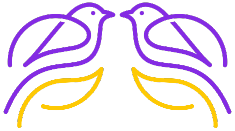 A purple and yellow birds.