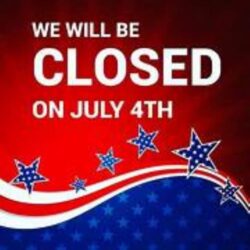 We will be closed on july 4th.