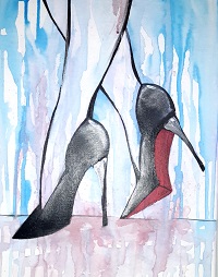 A painting of Ladies Night Thursdays 22nd June in high heels.