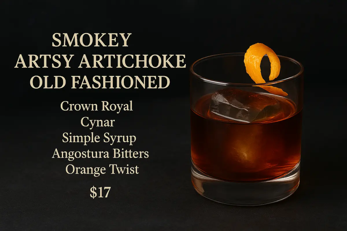 Smokey Artsy Artichoke Old Fashioned