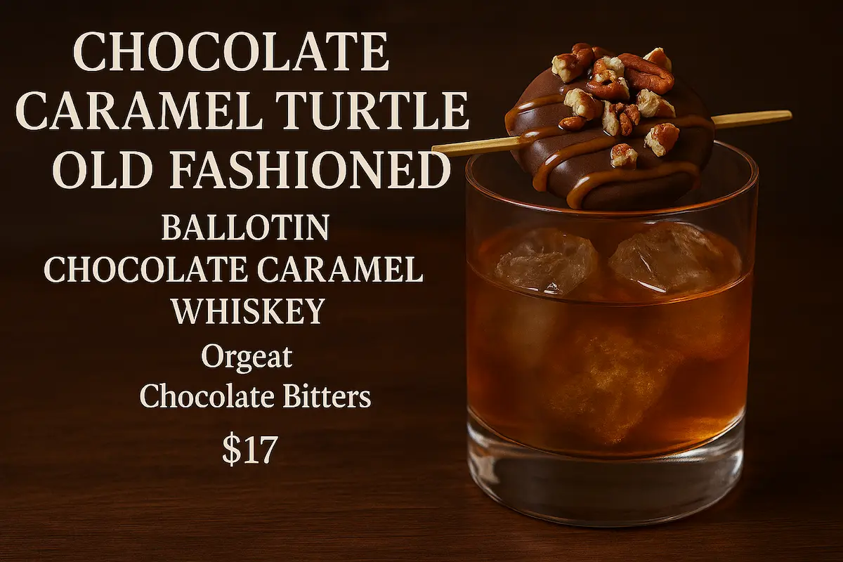 Chocolate Caramel Turtle Old Fashioned