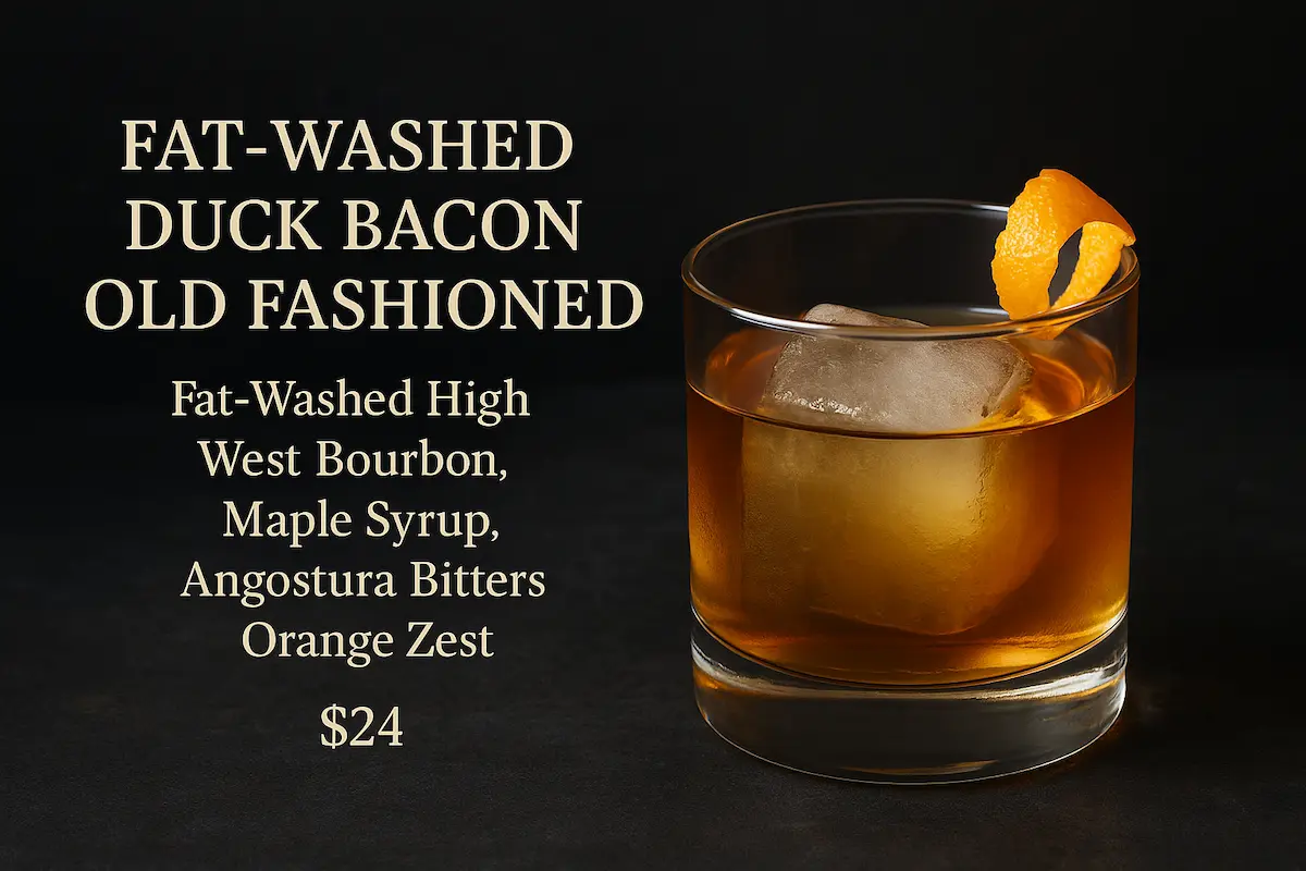 Fat-Washed Duck Bacon Old Fashioned