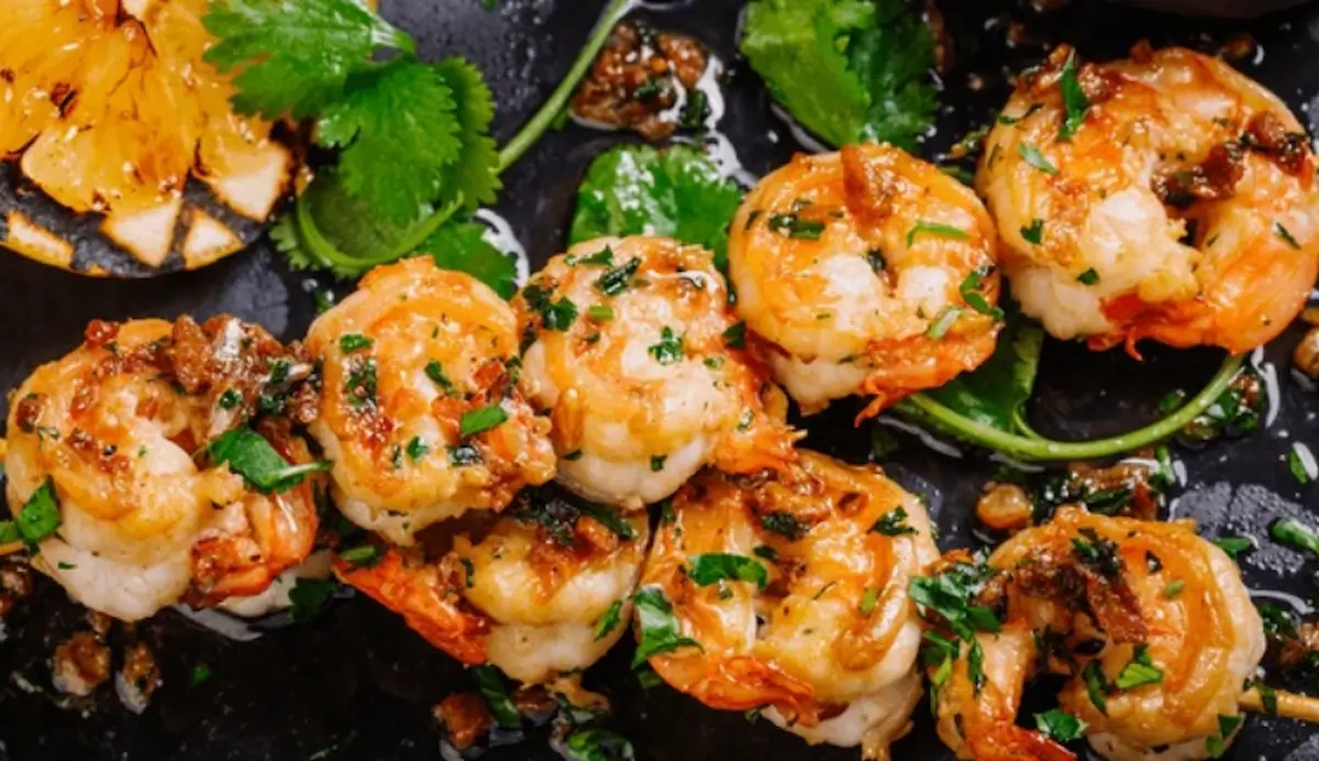 Air-Fried Shrimp Skewers at Black Parakeetz — Nyack NY