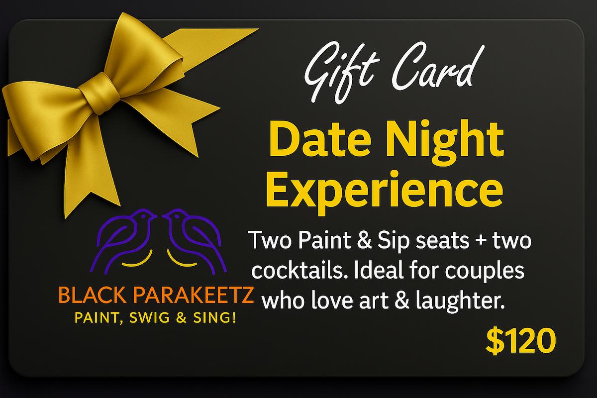 Date Night Gift Card for Two – Paint & Sip and Cocktails at Black Parakeetz Nyack