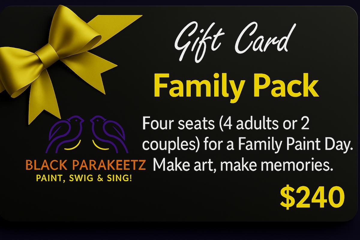 Family Paint Day Gift Card – Black Parakeetz Nyack